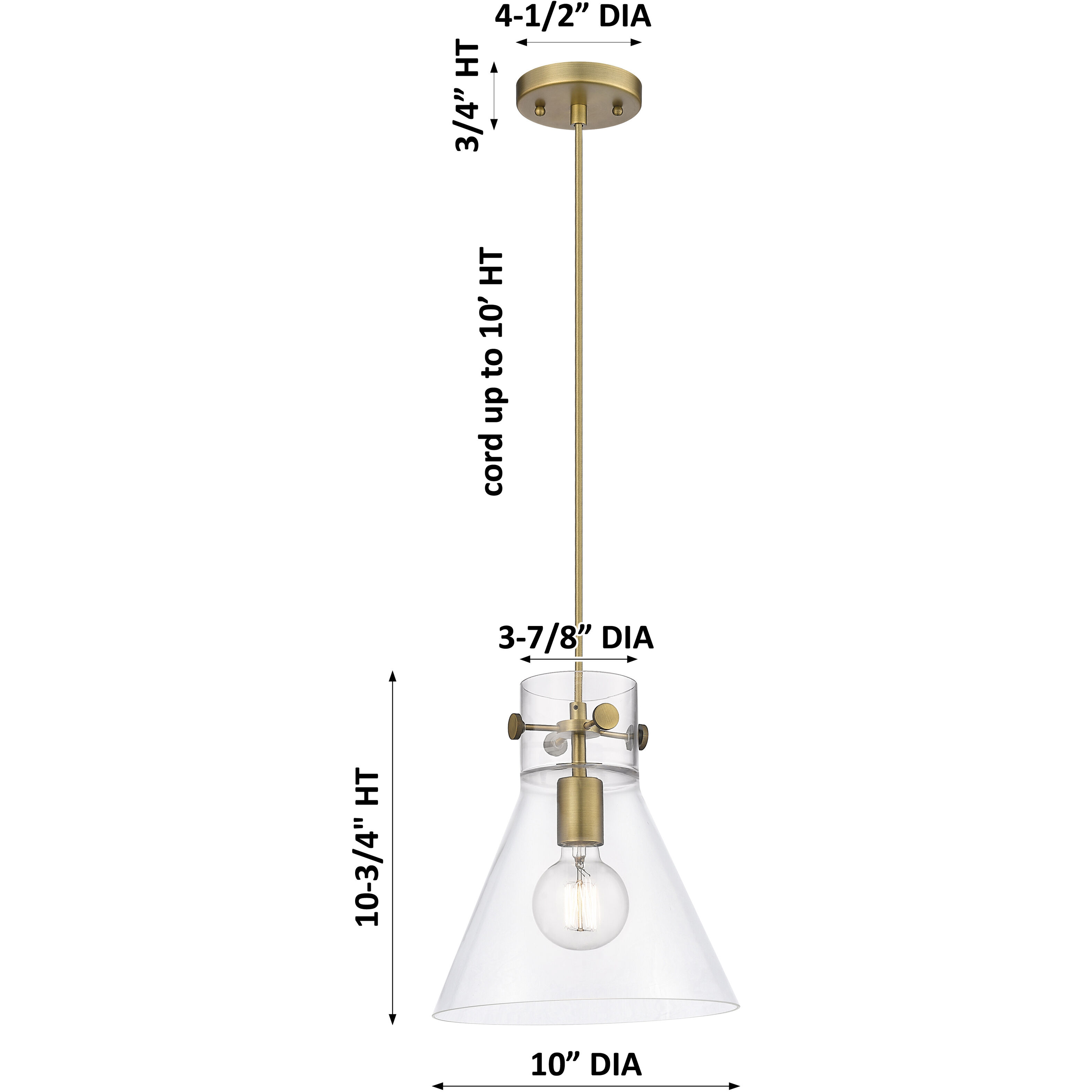 Downtown Urban Newton Cone 1 Light 10 inch Polished Nickel Pendant Ceiling Light in Matte White