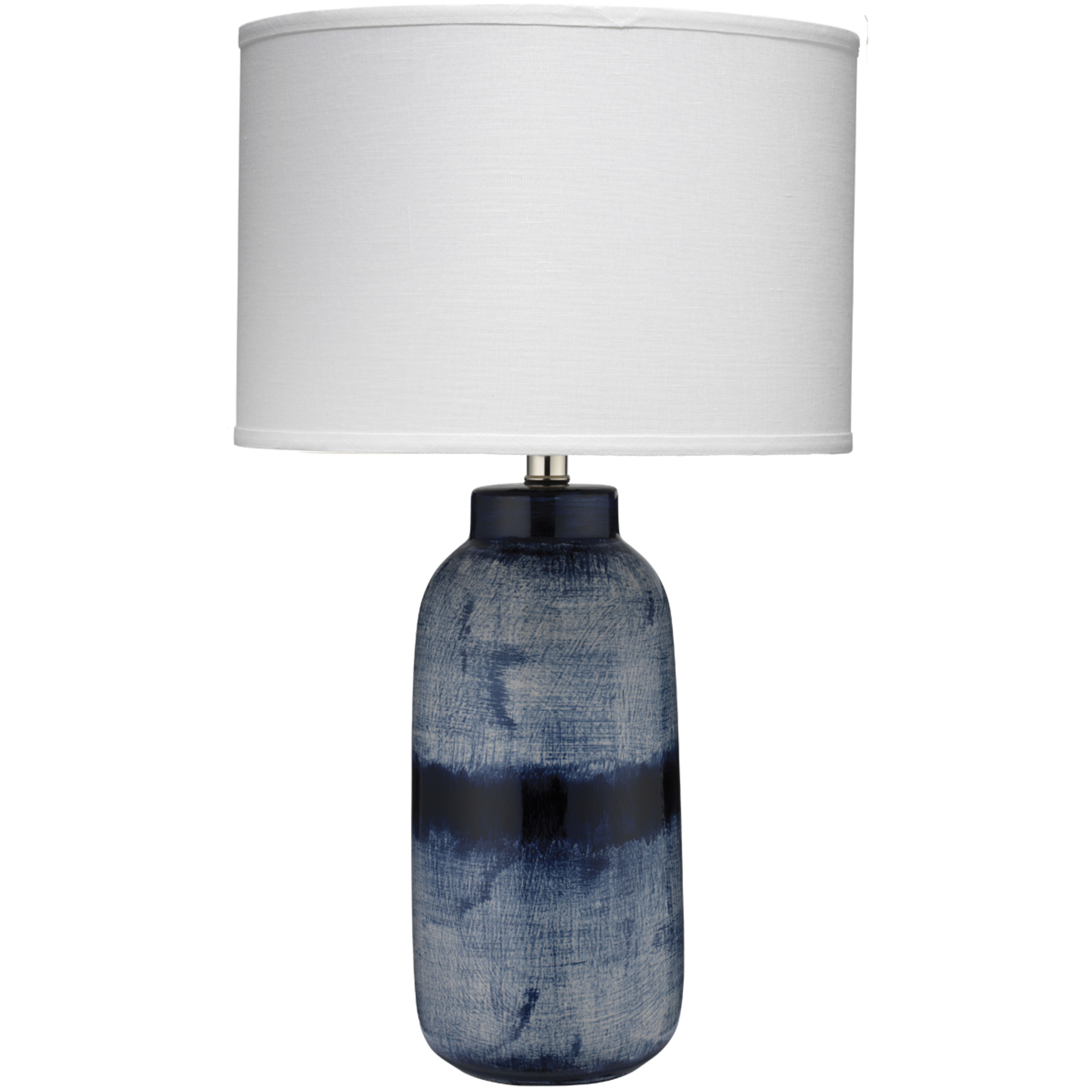 Batik 25 inch 150 watt Indigo Table Lamp Portable Light in White Linen