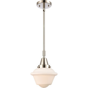 Franklin Restoration Small Oxford 1 Light 8 inch Polished Nickel Mini Pendant Ceiling Light in Matte White Glass