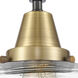 Franklin Restoration Bell LED 8 inch Black Antique Brass Flush Mount Ceiling Light in Clear Deco Swirl Glass