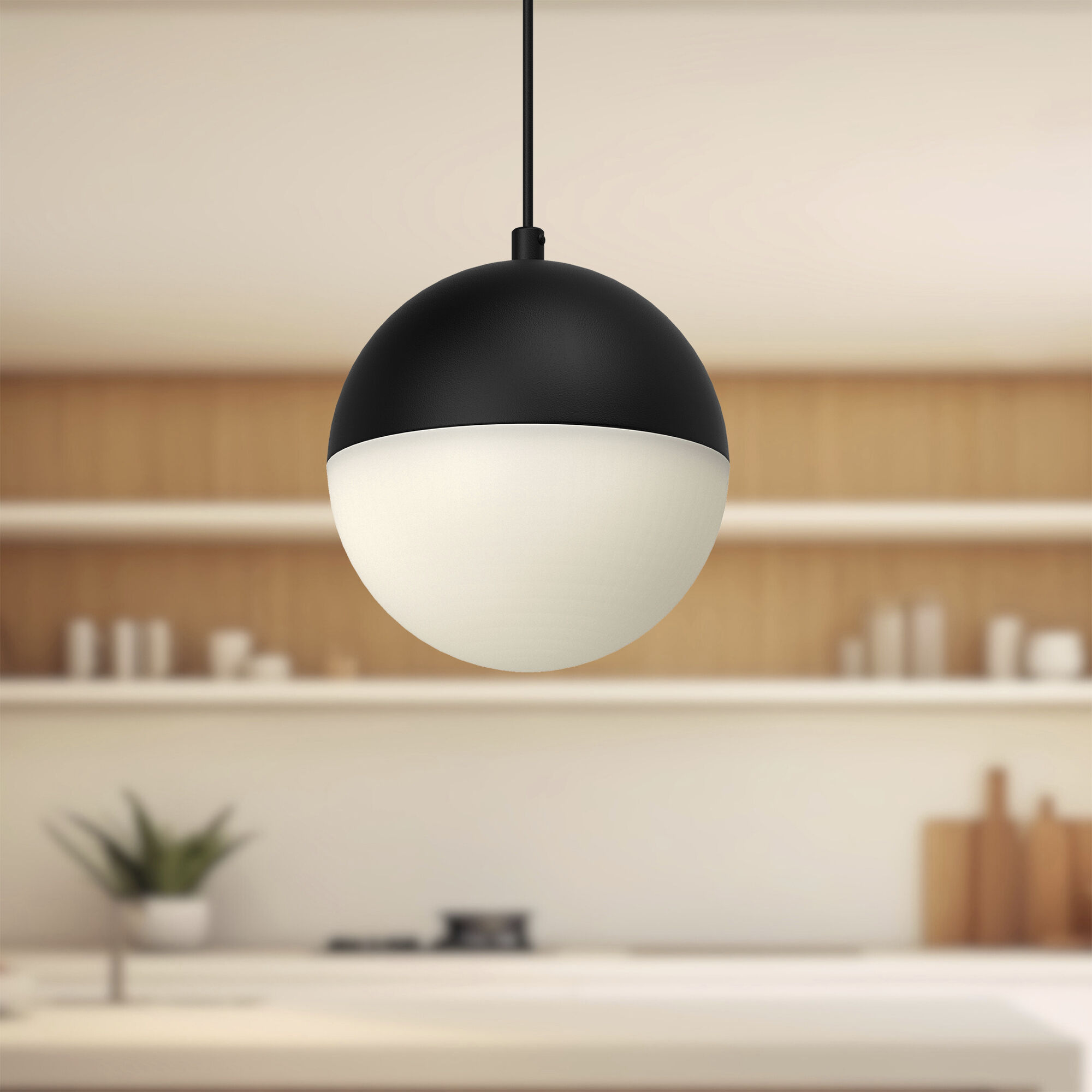 Monae LED 6 inch Black Pendant Ceiling Light