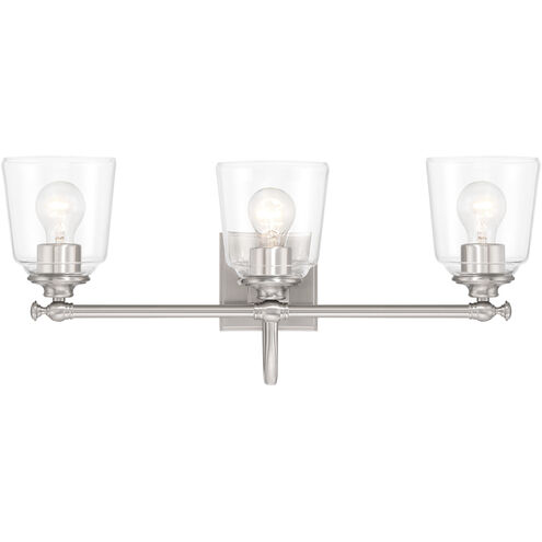 Antonia 3 Light 25.25 inch Brushed Nickel Bath Vanity Light Wall Light