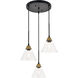 Histoire 3 Light 17.9 inch Brass and Black Pendant Ceiling Light