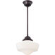 ML 1 Light 14 inch Brushed Bronze Pendant Ceiling Light