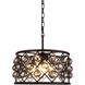 Madison 4 Light 16 inch Matte Black Pendant Ceiling Light in Silver Shade, Faceted Royal Cut, Urban Classic
