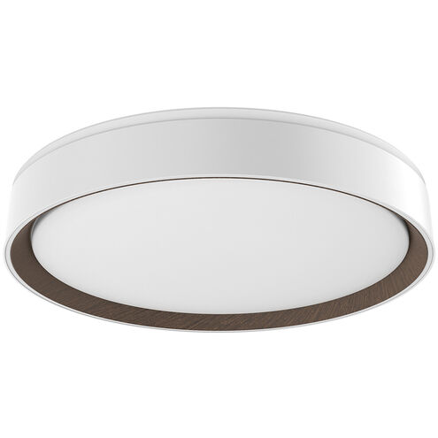 Essex LED 15.75 inch White and Walnut Flush Mount Ceiling Light
