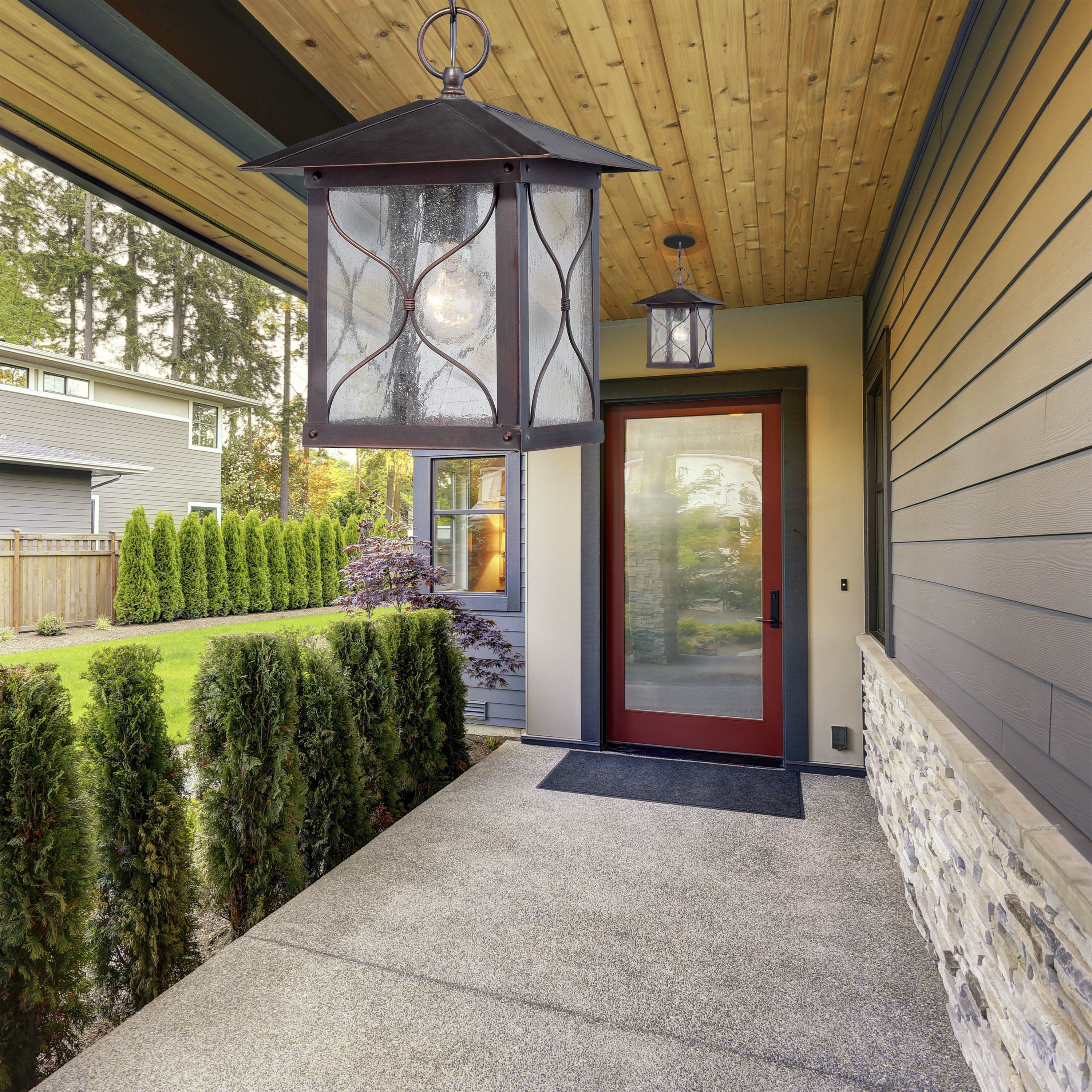 Vega 1 Light 9 inch Classic Bronze Outdoor Hanging Lantern