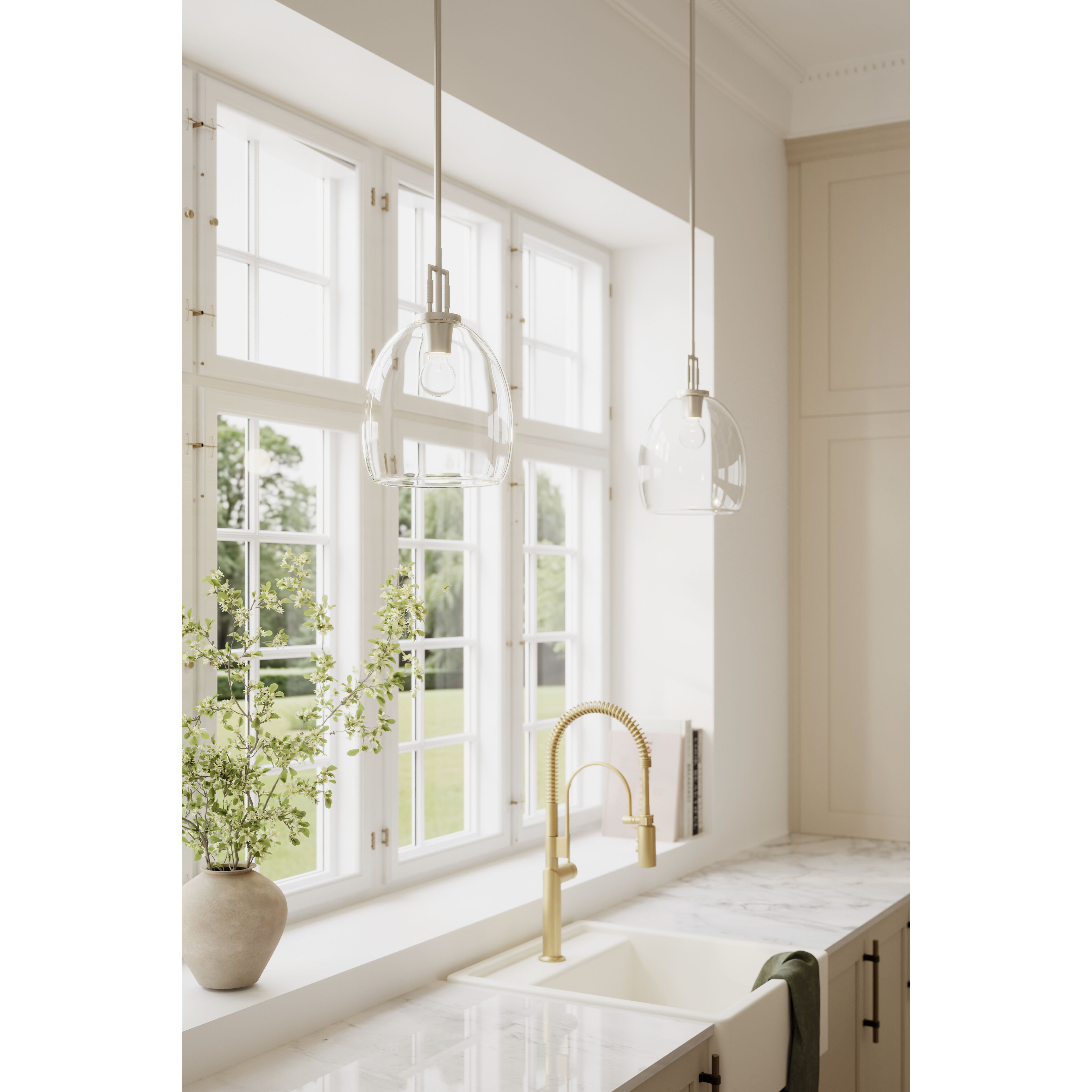 Orbis 1 Light 10 inch Brushed Nickel Mini Pendant Ceiling Light