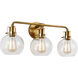 Sean Lavin Clara 3 Light 24 inch Burnished Brass Vanity Light Wall Light