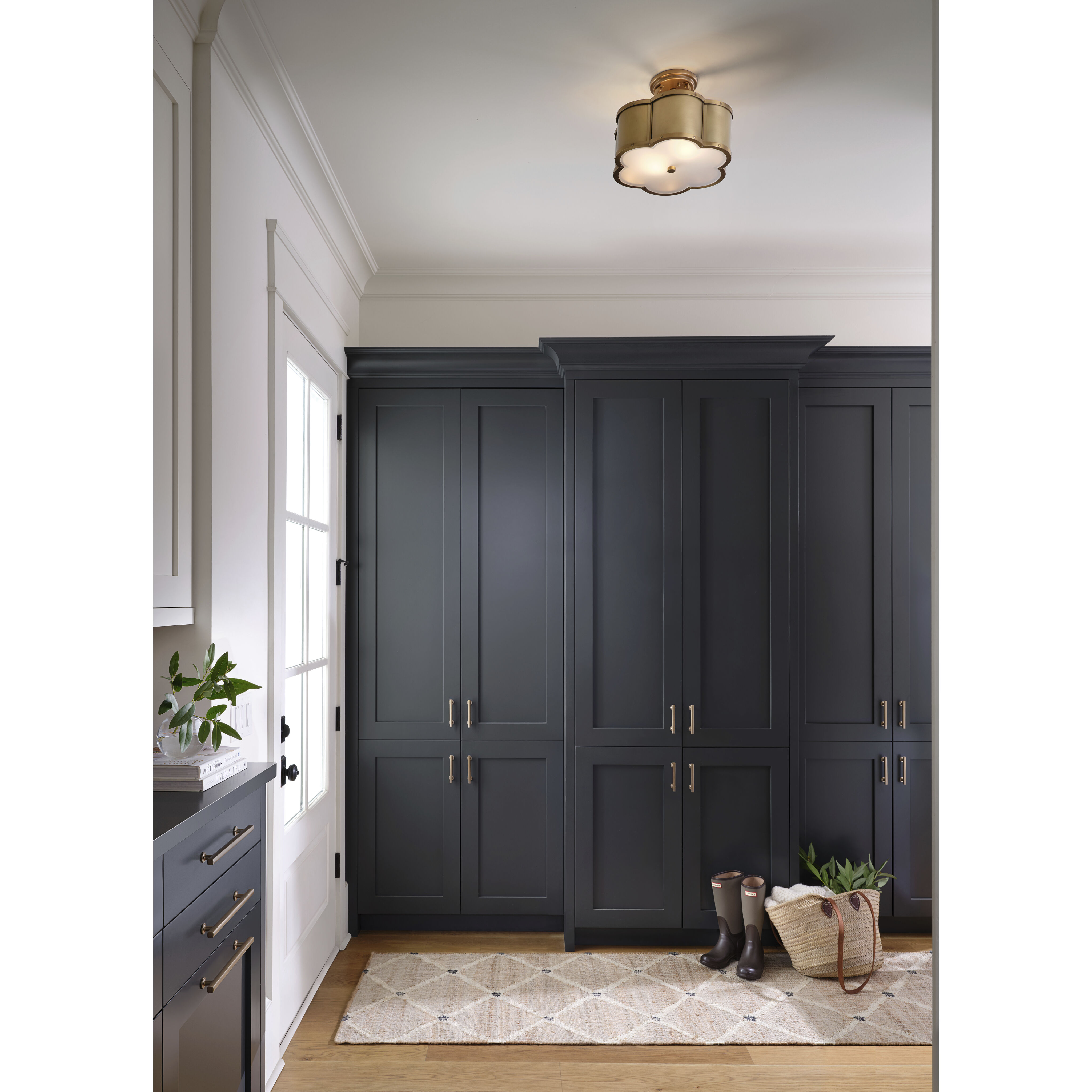 Chance 2 Light 14.25 inch Blackened Brass Indoor Semi-Flush Mount Ceiling Light