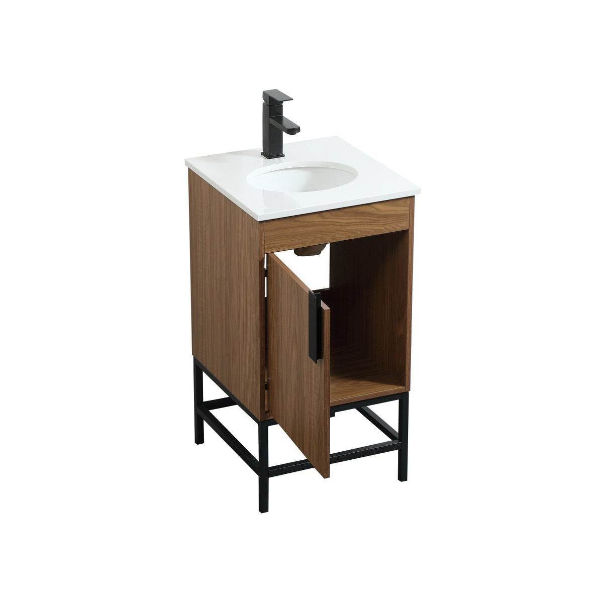 Eugene 19 X 18 X 33.5 inch Walnut Brown Vanity Sink Set