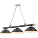 Cordon 3 Light 58 inch Matte Black and Brushed Nickel Billiard Ceiling Light in Matte Black Steel