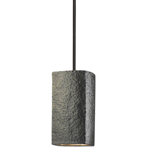 Radiance Collection 1 Light 6 inch Hammered Brass with Matte Black Pendant Ceiling Light