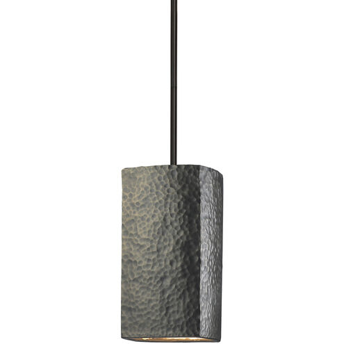 Radiance Collection 1 Light 5.5 inch Hammered Brass with Matte Black Pendant Ceiling Light