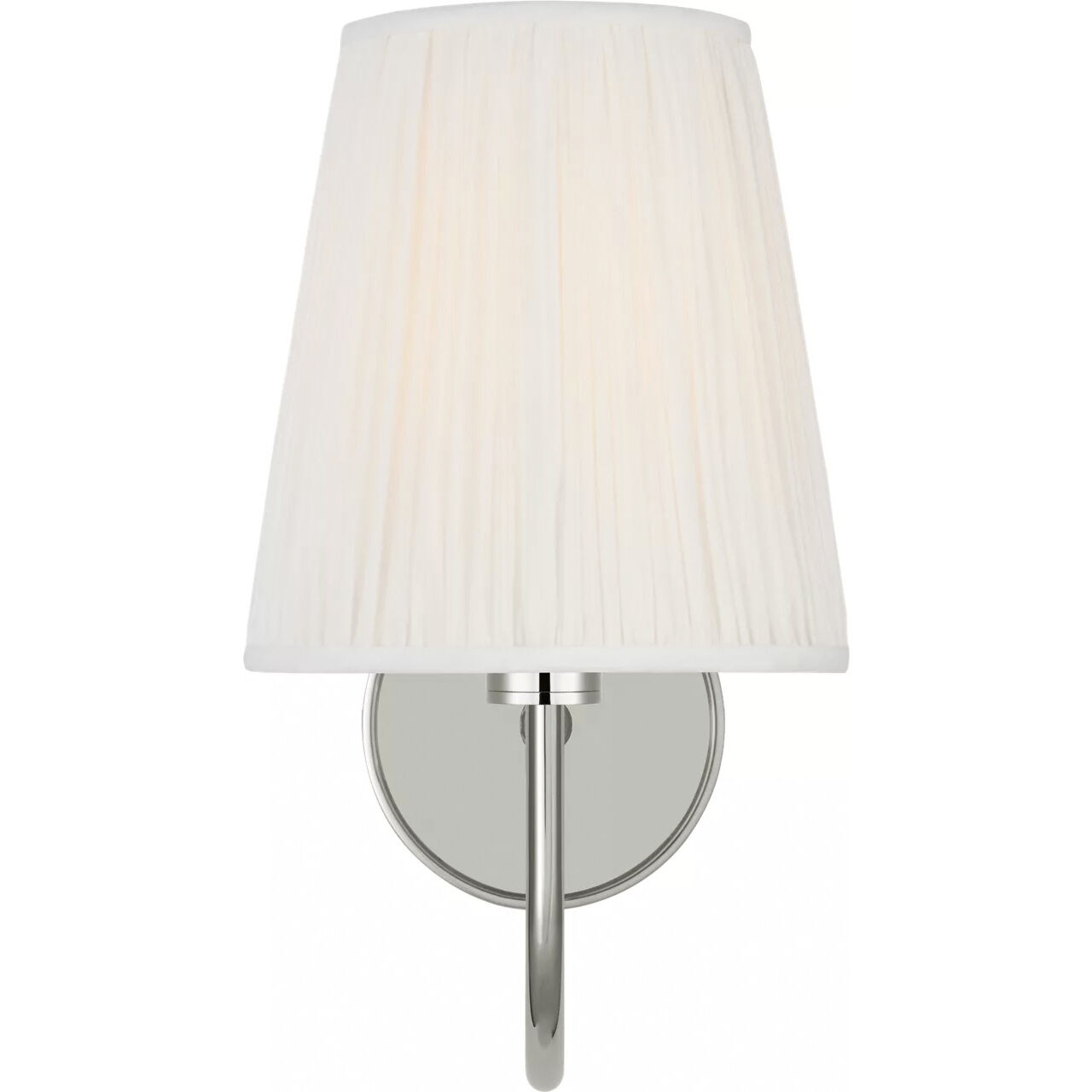 Amber Lewis Lyndsie LED 6 inch Polished Nickel Cordless Sconce Wall Light in Silk Pleated, Small
