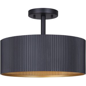 Rexton 2 Light 13 inch Black Semi Flush Ceiling Light
