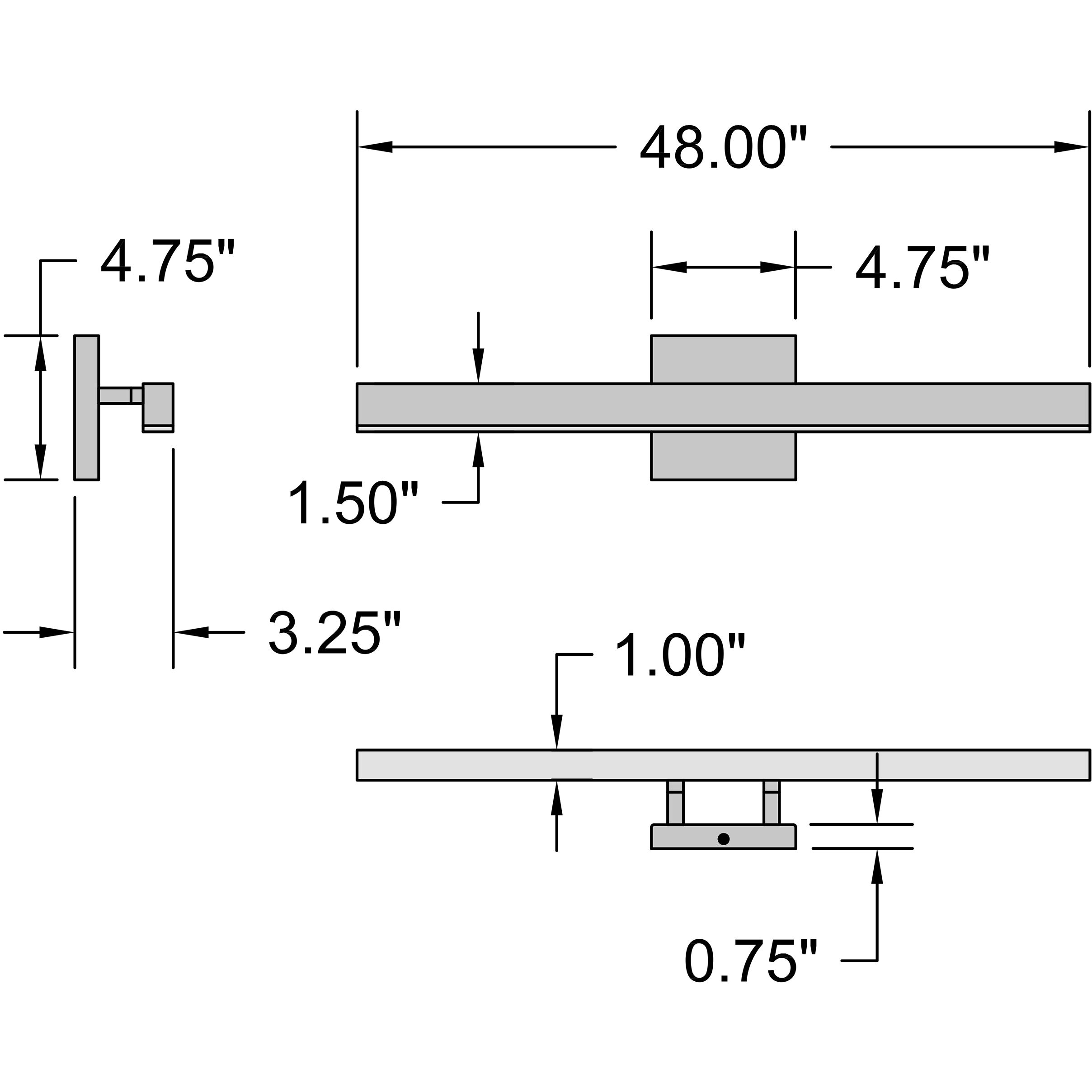 Cisco LED 48 inch Matte Black and White Bath Vanity Wall Light