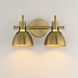 Dusk 2 Light 15 inch Satin Brass Bath Vanity Wall Light