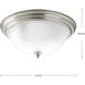 Dome Glass CTC 3 Light 15.25 inch Brushed Nickel Flush Mount Ceiling Light in Etched