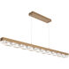 Tessera LED Novel Brass Linear Pendant Ceiling Light in Tetro Cast