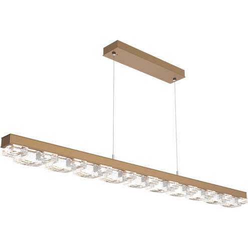 Tessera LED Novel Brass Linear Pendant Ceiling Light in Tetro Cast