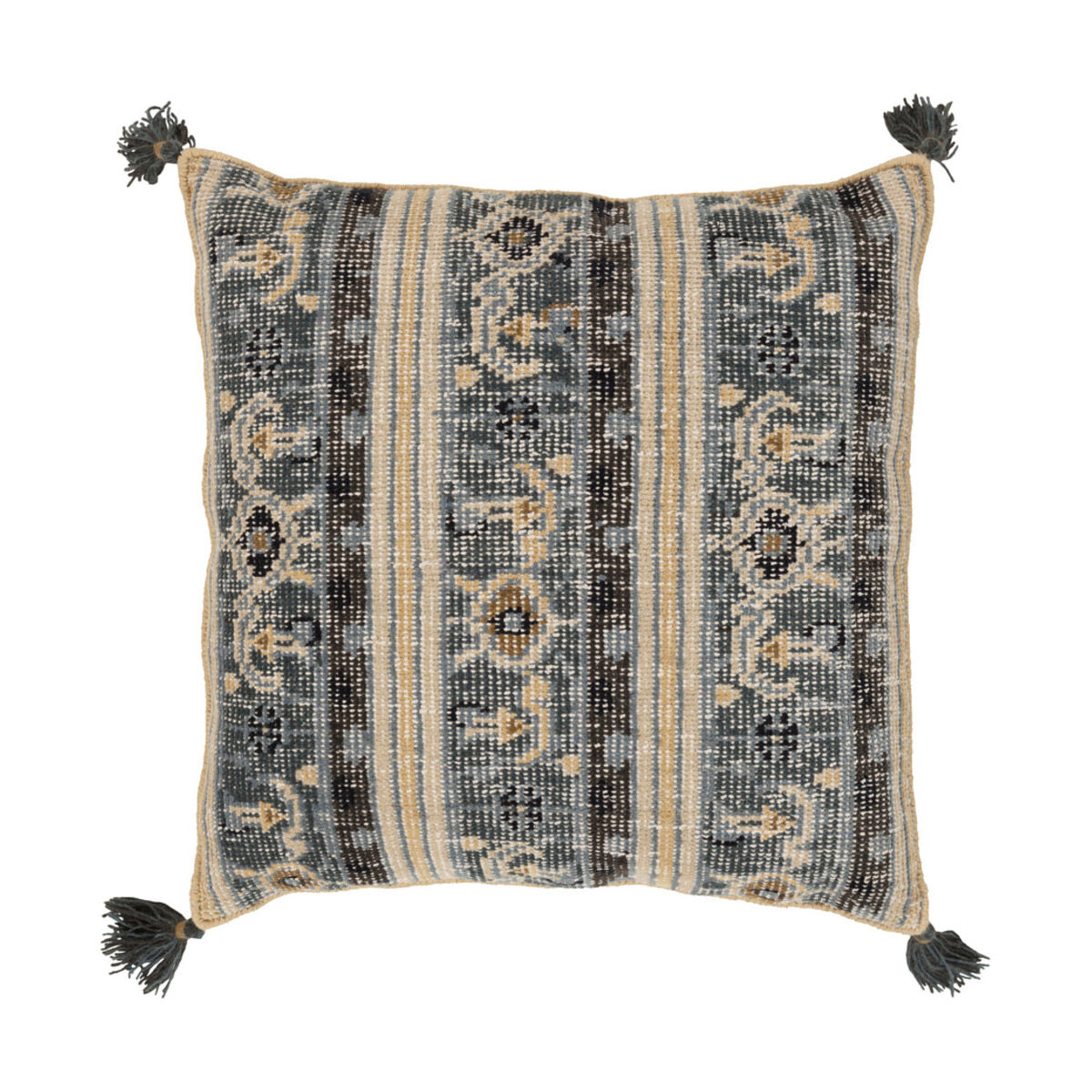 Zahra 30 X 30 inch Charcoal and Denim Throw Pillow
