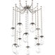 Meteo 12 Light 17 inch Beige Silver Swag Multi-Pendant Ceiling Light in Clear, Oval Chain