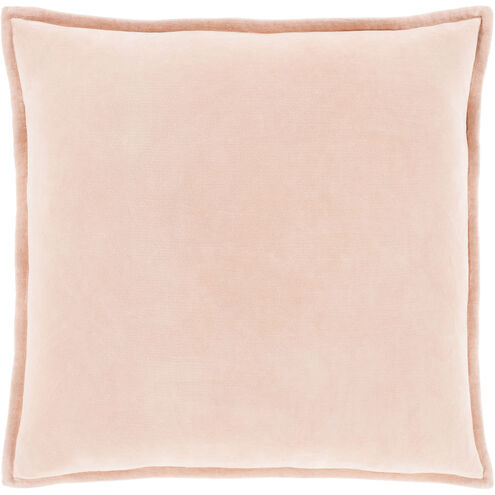 Cotton Velvet 20 X 20 inch Peach Pillow Kit, Square