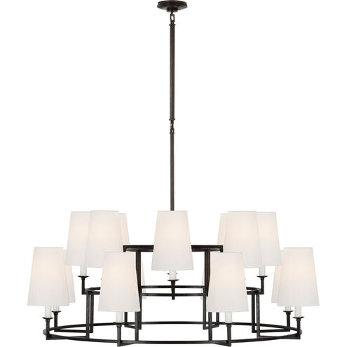Chapman & Myers Modica LED 51 inch Aged Iron Ring Chandelier Ceiling Light, XL