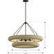 Aeris 8 Light 36 inch Dark Bronze Pendant Ceiling Light