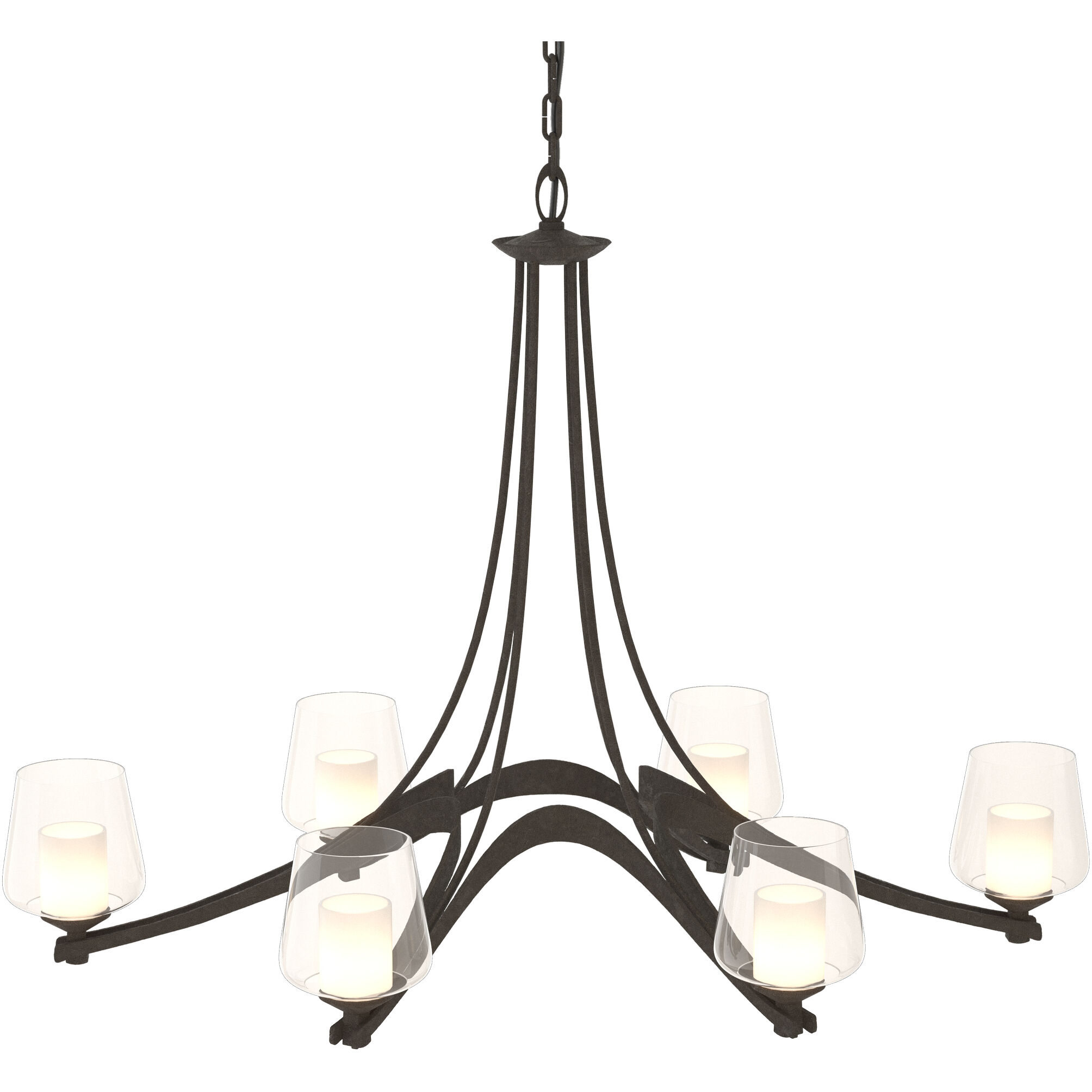 Ribbon 6 Light 38.5 inch Dark Smoke Chandelier Ceiling Light, Oval