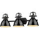 Yep Duncan Vanity Wall Light in Matte Black, Black