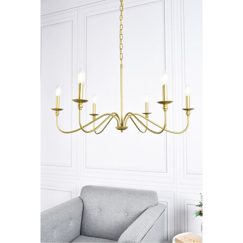 Rohan 6 Light 36 inch Brass Chandelier Ceiling Light