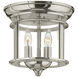 Gentry 2 Light 9 inch Polished Nickel Indoor Flush Mount Ceiling Light