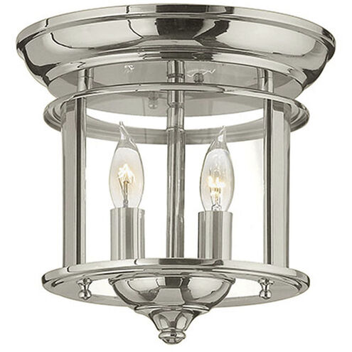 Gentry 2 Light 9 inch Polished Nickel Indoor Flush Mount Ceiling Light