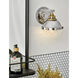 Fletcher 1 Light 7.75 inch Polished Nickel with Heritage Brass Vanity Light Wall Light