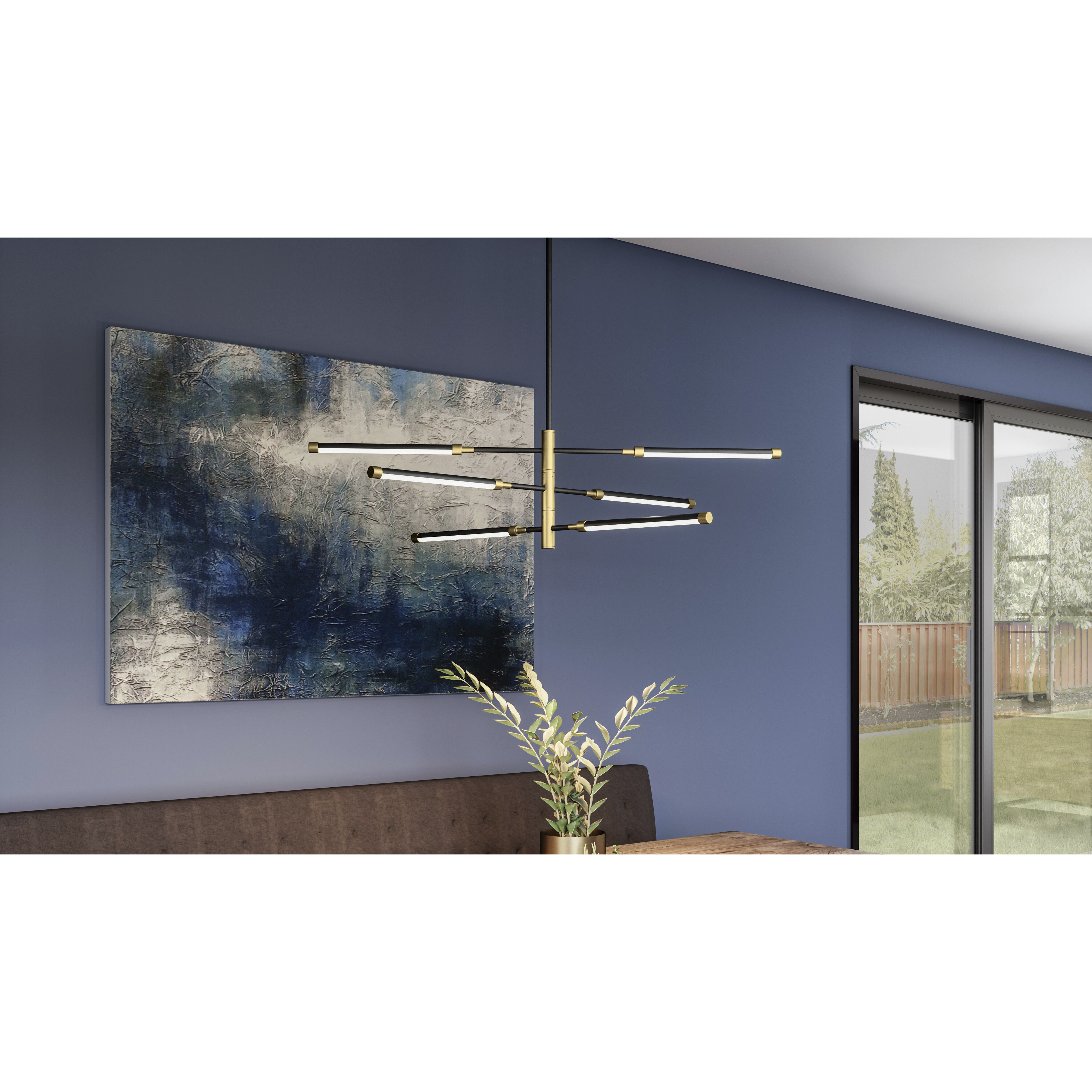 Azalea LED 40 inch Matte Black Island Light Ceiling Light