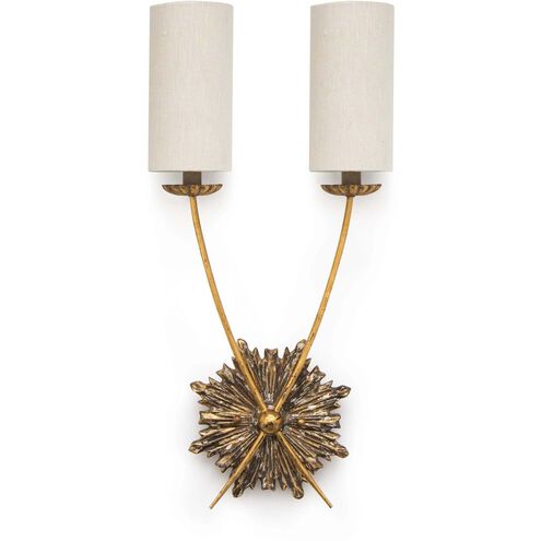 Southern Living Louis 2 Light 13.5 inch Antique Gold Wall Sconce Wall Light