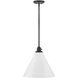 Arti 1 Light 15 inch Black with Cased Opal glass Pendant Ceiling Light in Black / Cased Opal