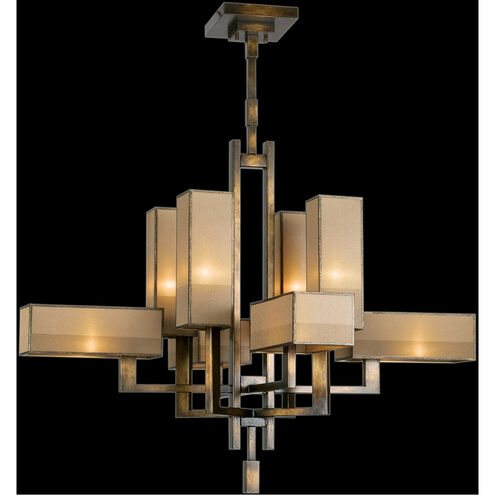 Perspectives 8 Light 42 inch Bronze Chandelier Ceiling Light in Gold Organza