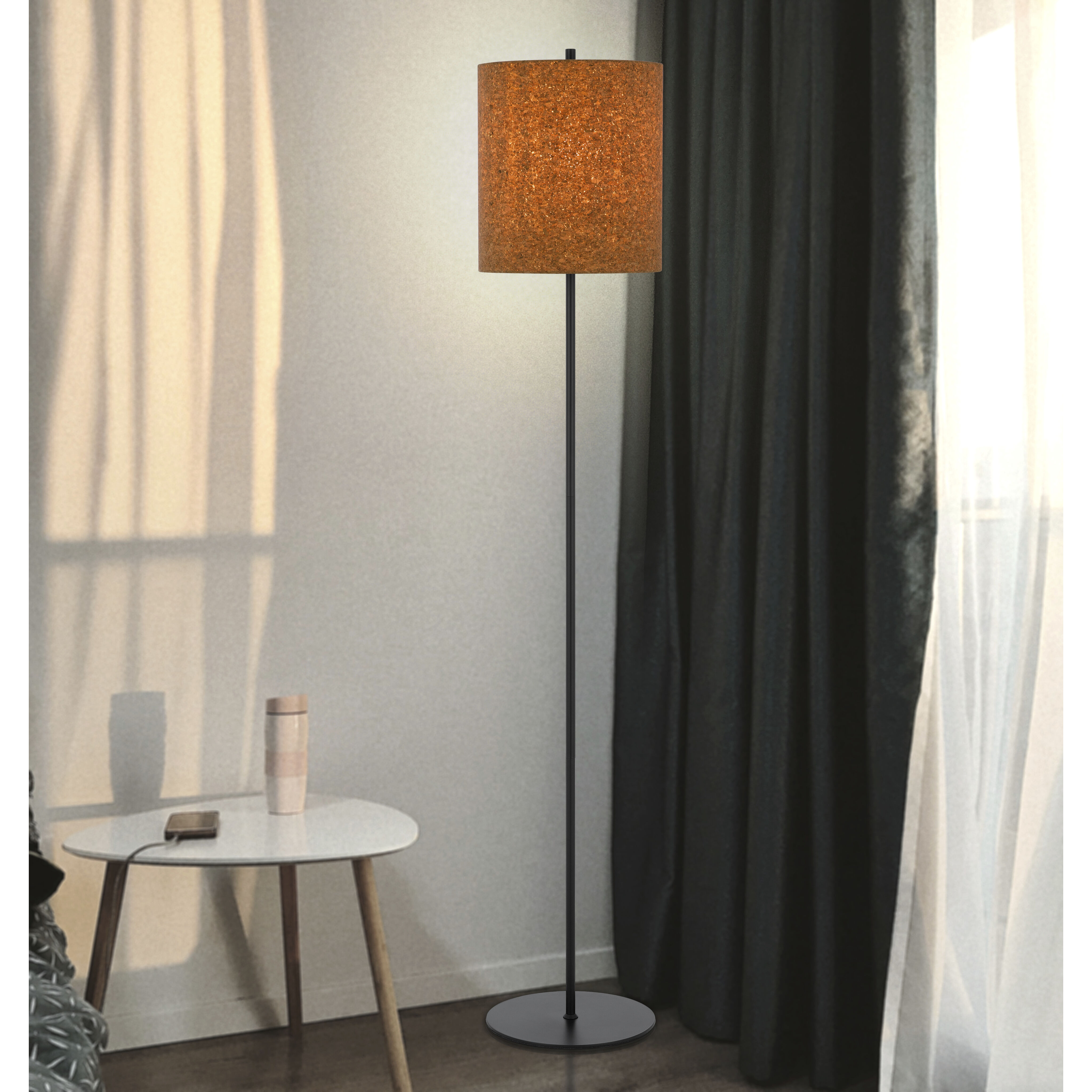 Pole 62.5 inch 100.00 watt Black Floor Lamp Portable Light
