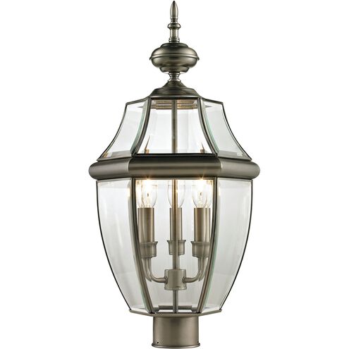 Ashford 3 Light 23 inch Antique Nickel Outdoor Post Light, Large
