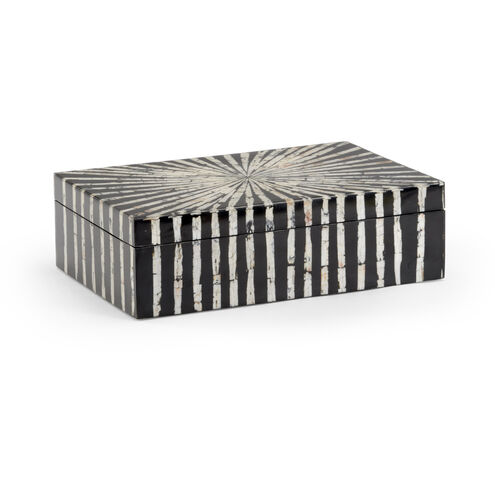Chelsea House 14 inch Black/White Razor Shell Decorative Box