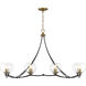Vantage Kearney Park 8 Light 44 inch Coal and Soft Brass Island Light Ceiling Light