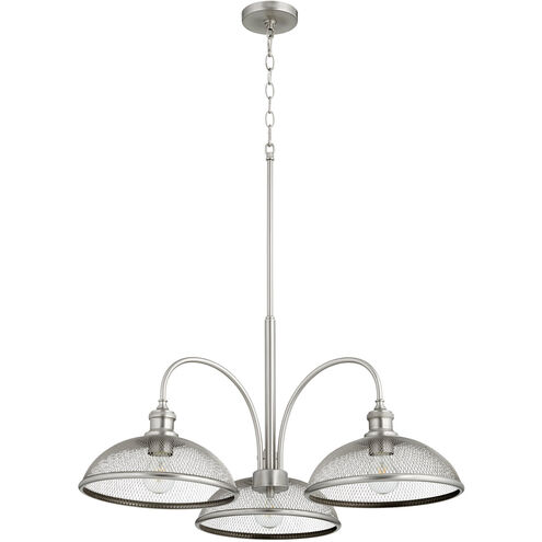 Omni 3 Light 32 inch Satin Nickel Mini Chandelier Ceiling Light