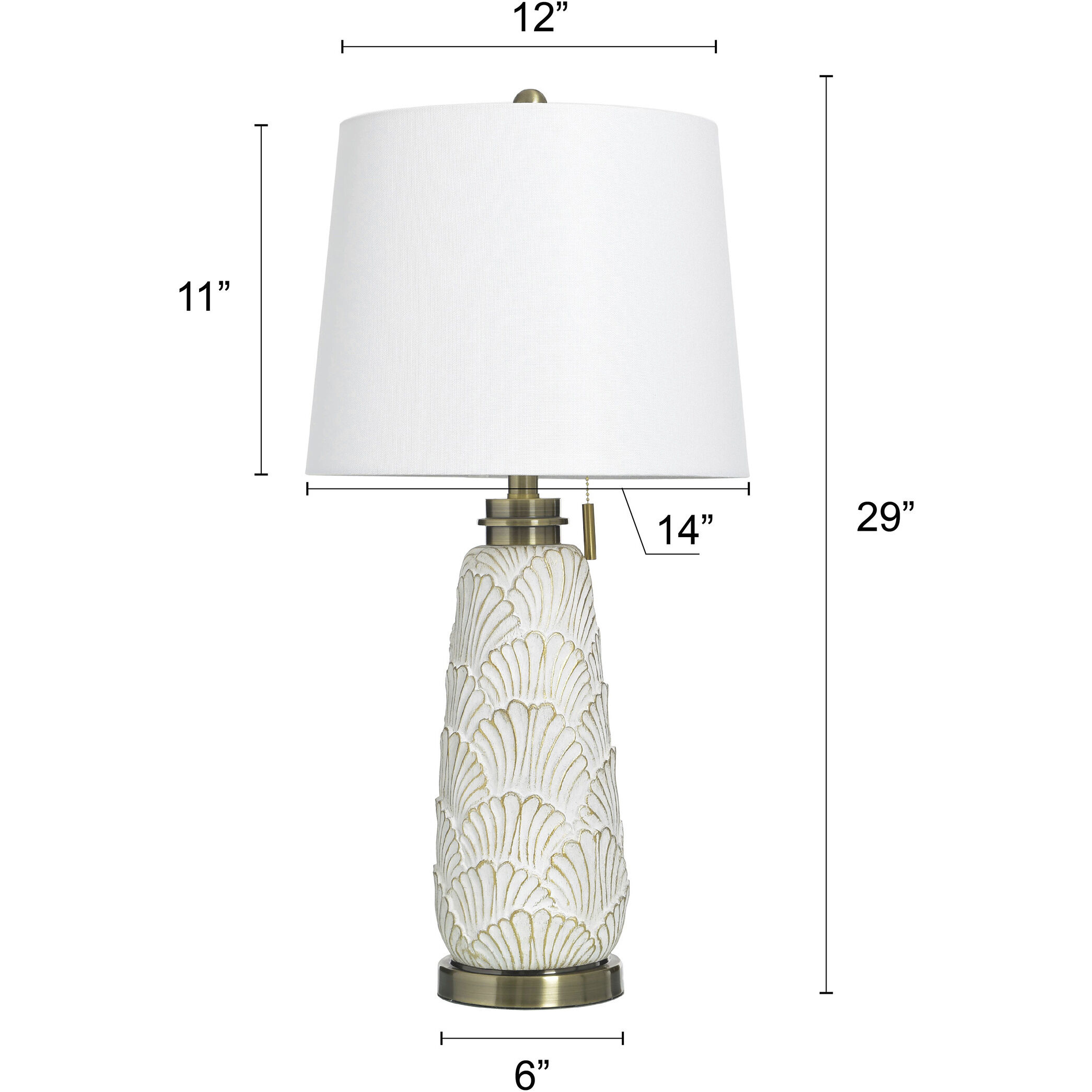 Joseph 29 inch 100 watt Gold Wash and Off White Table Lamp Portable Light