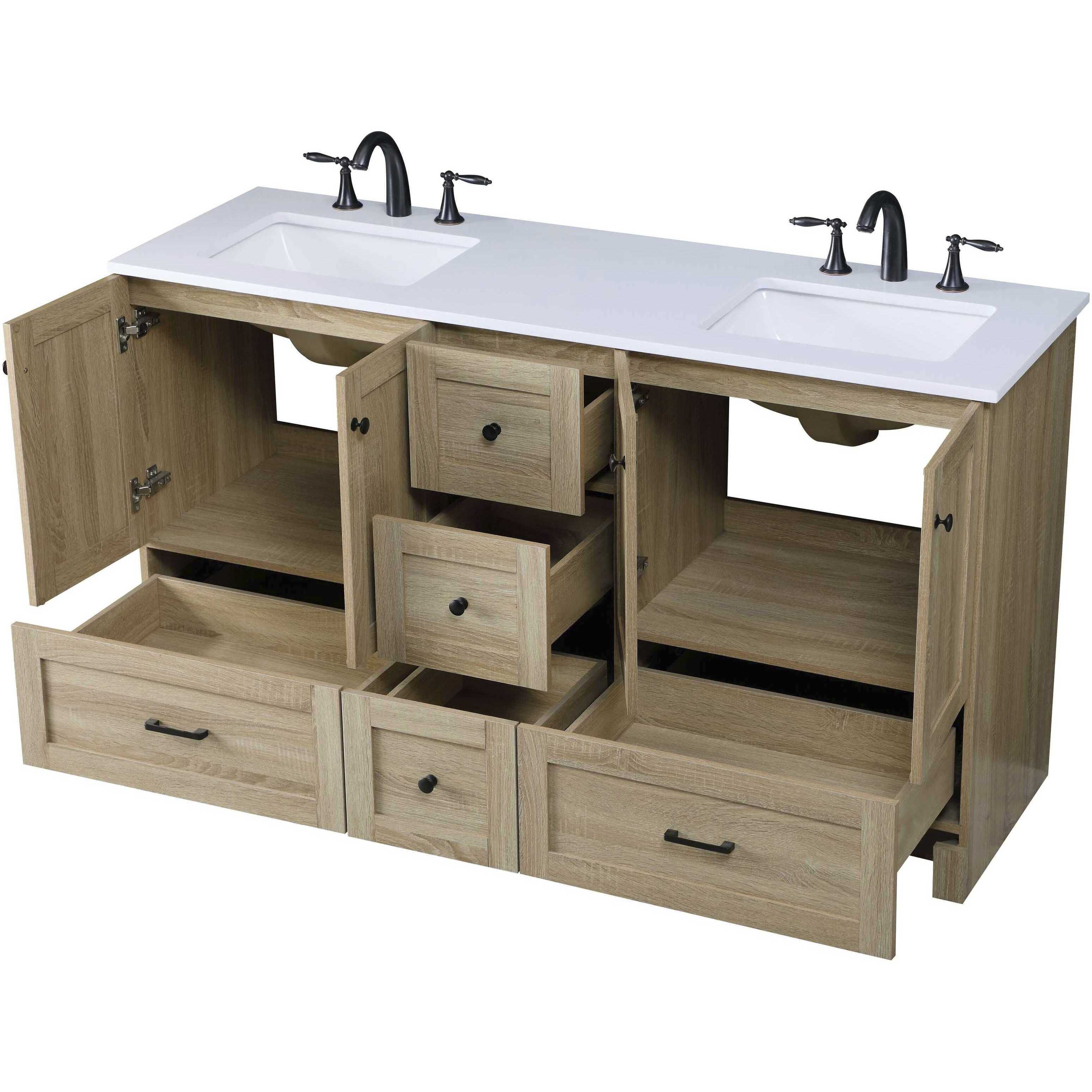 Soma 60 X 34 inch Mango Wood Bathroom Vanity Cabinet