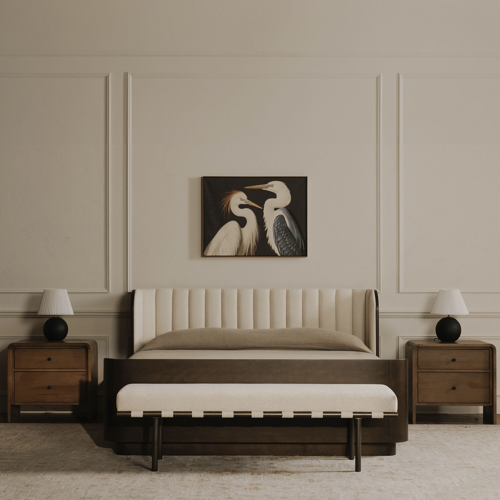 Carson Beige Dining Bench