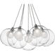 Bolla LED 16.5 inch Chrome Chandelier Ceiling Light in Clear Glass Shade
