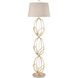 Morely 63 inch 150.00 watt Gold Leaf with White Floor Lamp Portable Light